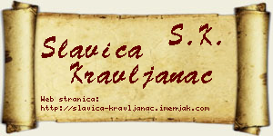 Slavica Kravljanac vizit kartica